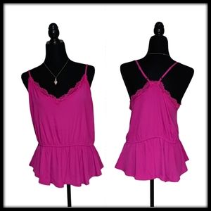 SCOOP pink adjustable straps cami top size large